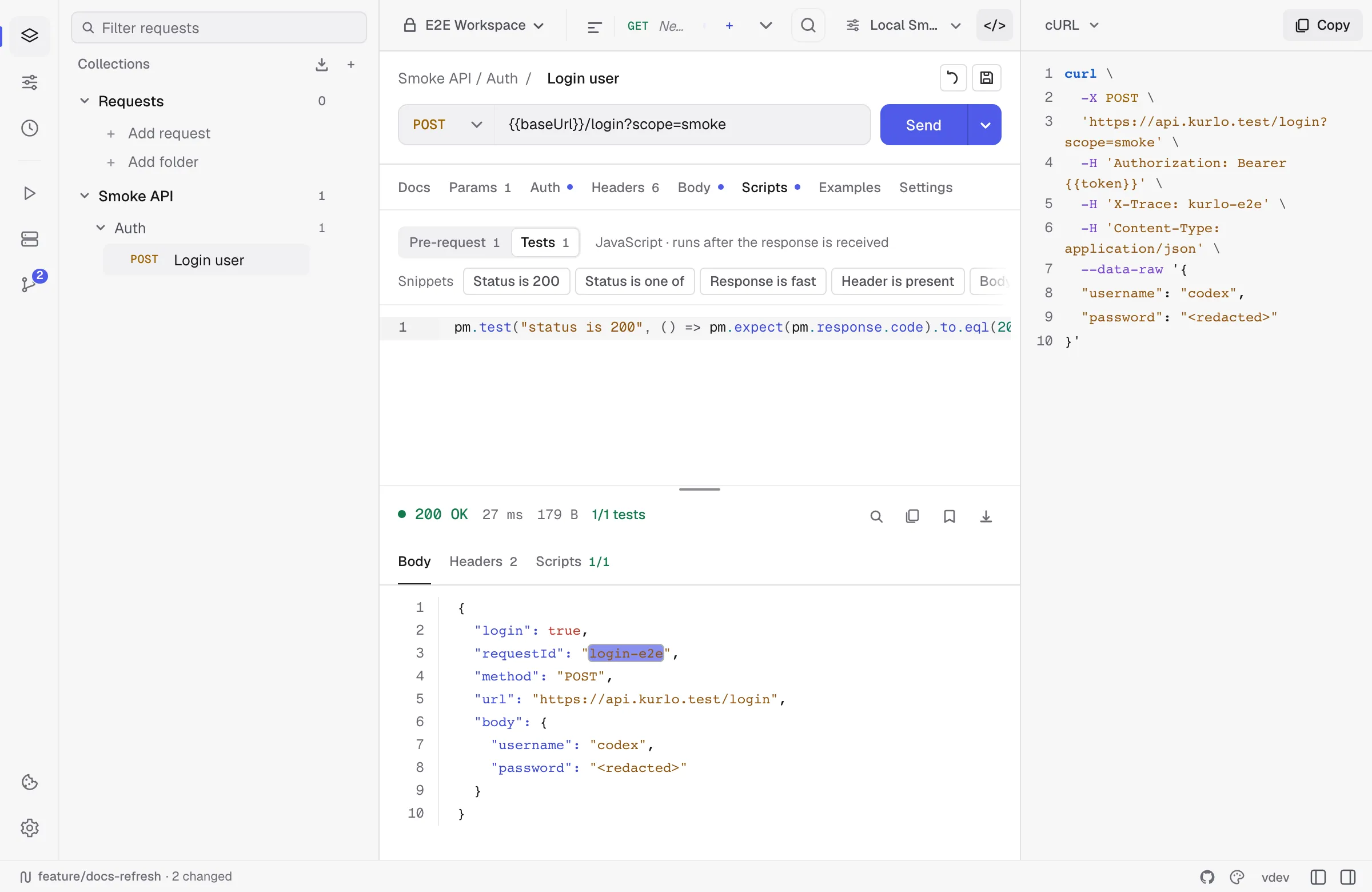 Code generation side panel